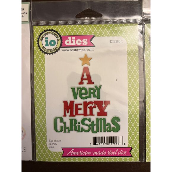 Sizzix & Io Christmas Themed Set Of 3- Santa Merry Christmas Text & Hanging Bell - Picture 6 of 11